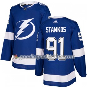 Tampa Bay Lightning Steven Stamkos 91 Adidas 2017-2018 Blauw Authentic Shirt - Mannen